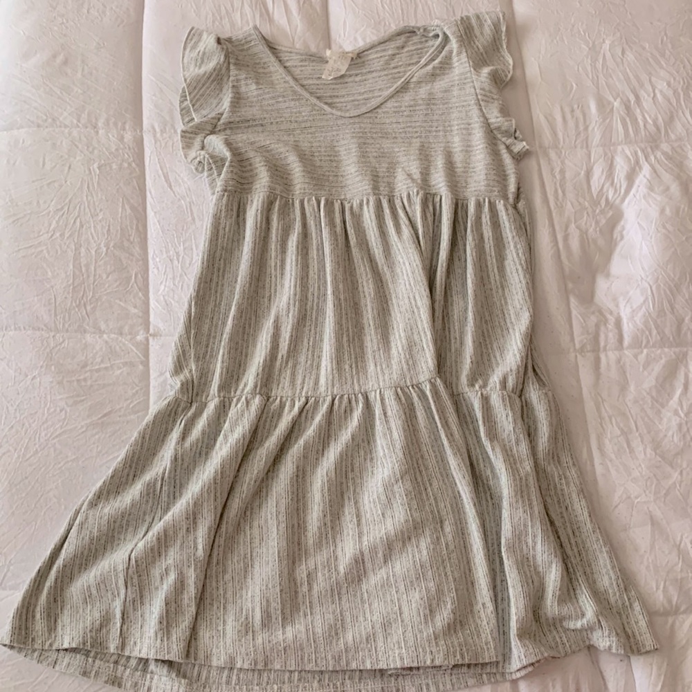 grey stripped dress